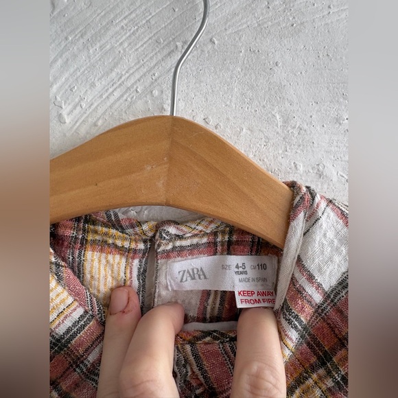 Zara plaid collared dress size 4-5Y - Picture 3 of 10